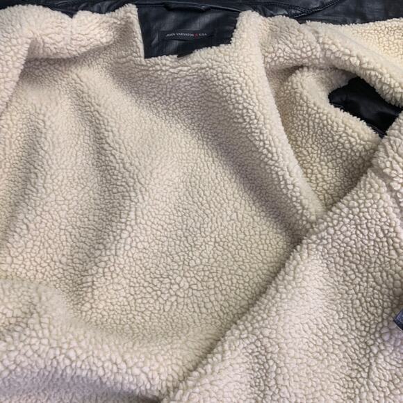 JOHN VARVATOS STAR USA Size L Black Coated Cotton Twill Snaps Jacket - Picture 6 of 9